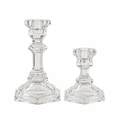 MADISON - Set 2 Candelabros Vidrio Transparente Home