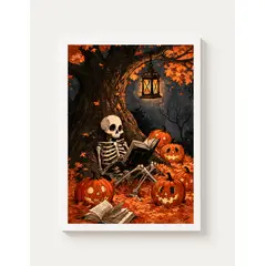 ELAB PROPIA - Cuadro Poster decorativo Halloween 2 Blanco 30x40cm