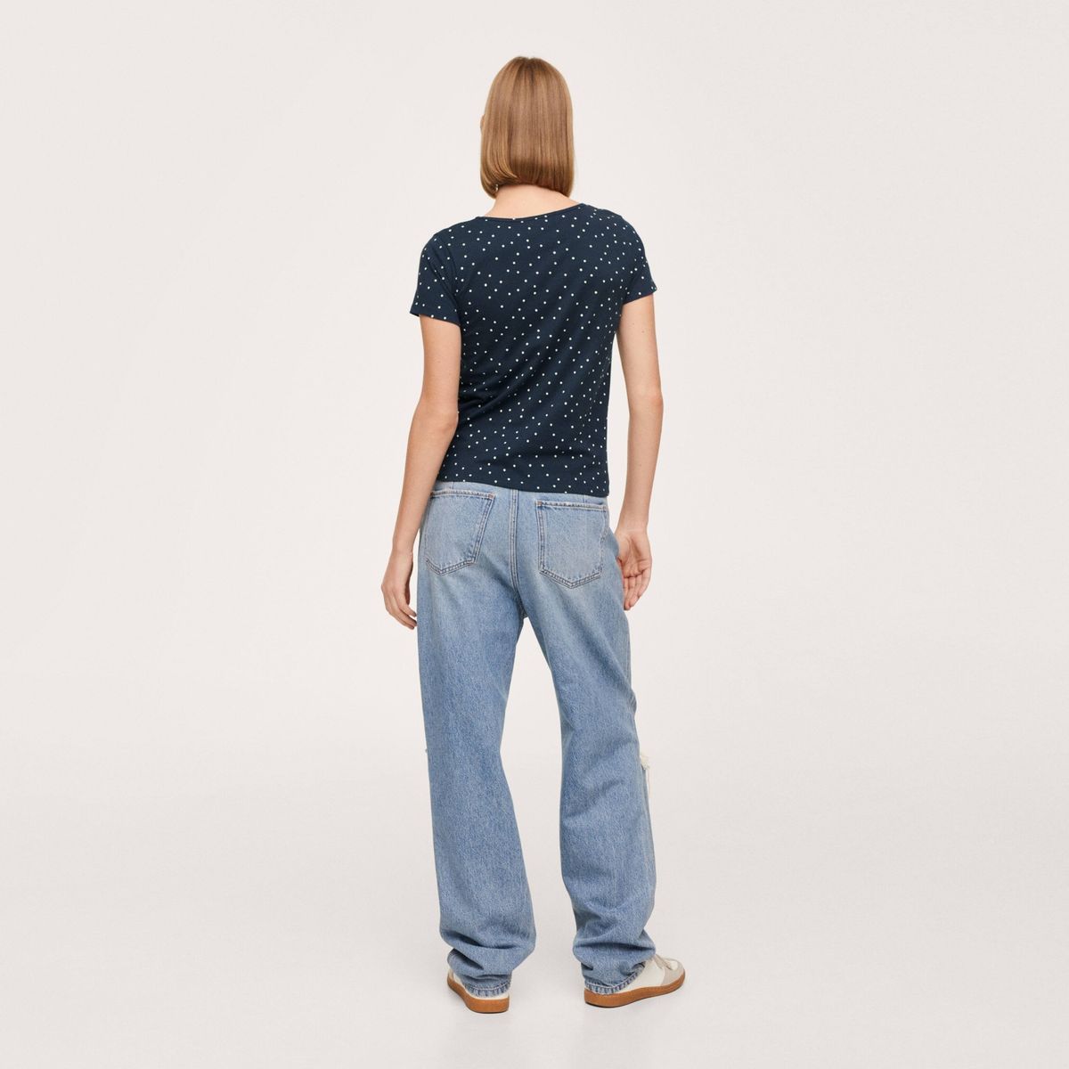 MANGO - Mango Polera Algodón Reciclado Logo Mangofi-H Mujer