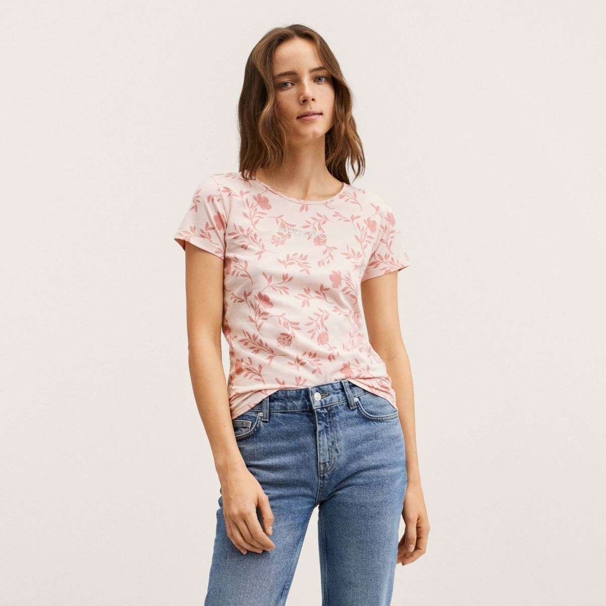 MANGO - Mango Polera Algodón Reciclado Logo Mangofi-H Mujer