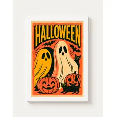 ELAB PROPIA - Cuadro Poster decorativo Halloween 4 Blanco 30x40cm