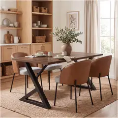 HOMER DESIGN - Mesa Comedor Sienna 150x75cm Rectangular Estructura Metálica