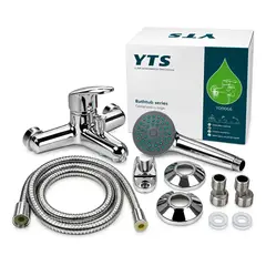 GENERICO - Set Grifería Tina y Ducha Monomando YTS Cromada con Ducha Teléfono y Flexibl
