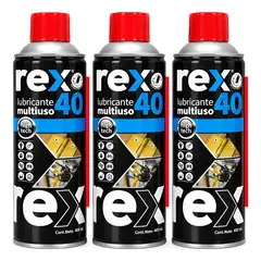 REX - Pack 3 Aceite Lubricante Multiuso 40 (Tipo WD-40) Tarro 400 ml – Fórmula Avanzada No Volátil