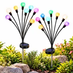 DOPA - Setx2 Adorno Estacas Solar Tipo Luciérnaga Para Exterior Multicolor