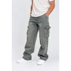 JEANS DENIM - Jeans Baggy Mosaico Cargo tela rígida Oxido