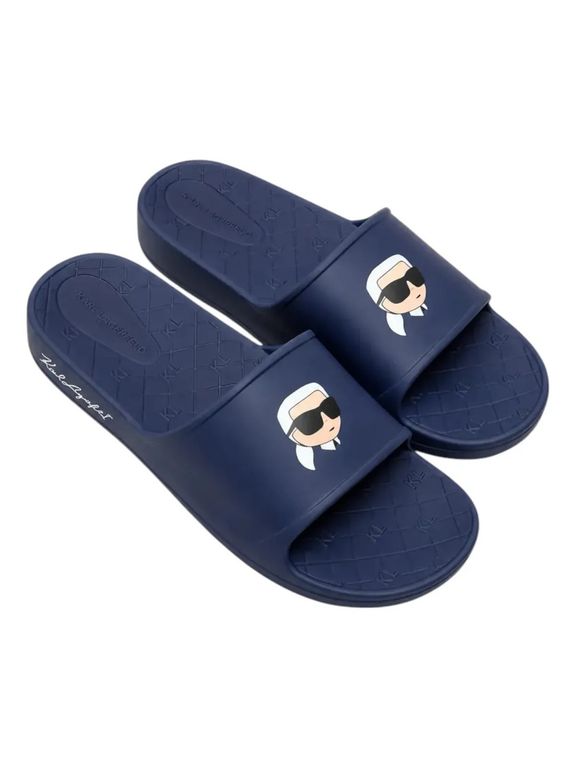 Sandalias en eva con logo de KARL Azul
