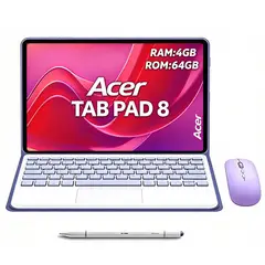 ACER - Tablet Pad 8 4GB+64GB WiFi 8 pulgadas y Lápiz óptico + Mouse&Teclado Morado