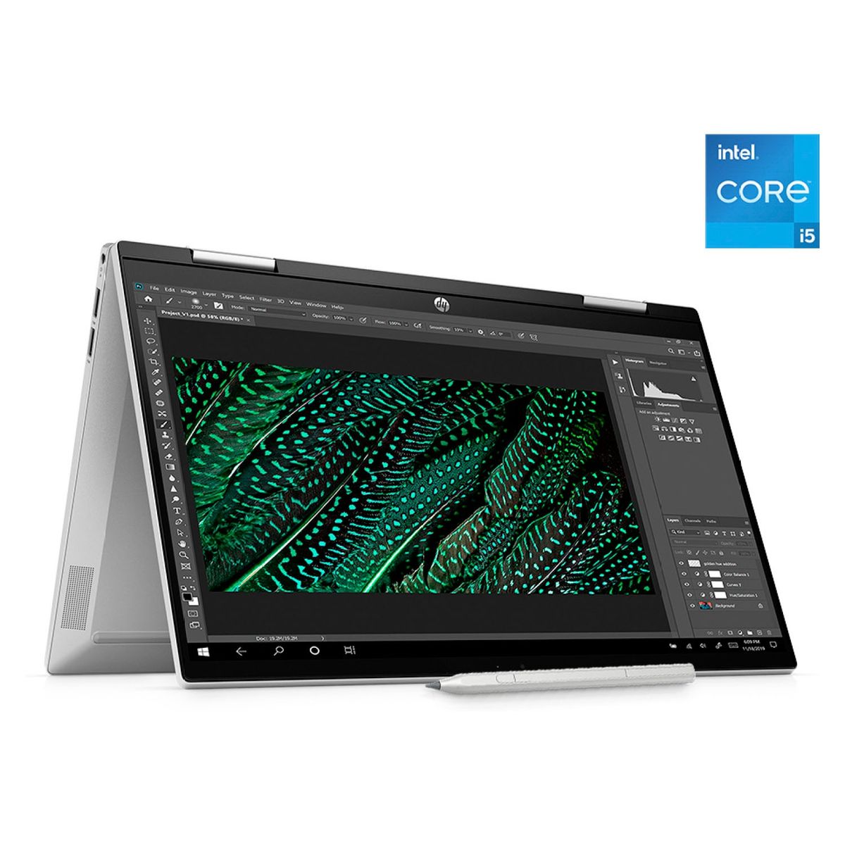 HP - Notebook HP Pavilion 2en1 14-DY0010LA Intel Core i5-1135G7 8GB RAM 512GB SSD Full HD 14" Touch con Lápiz HP recargable