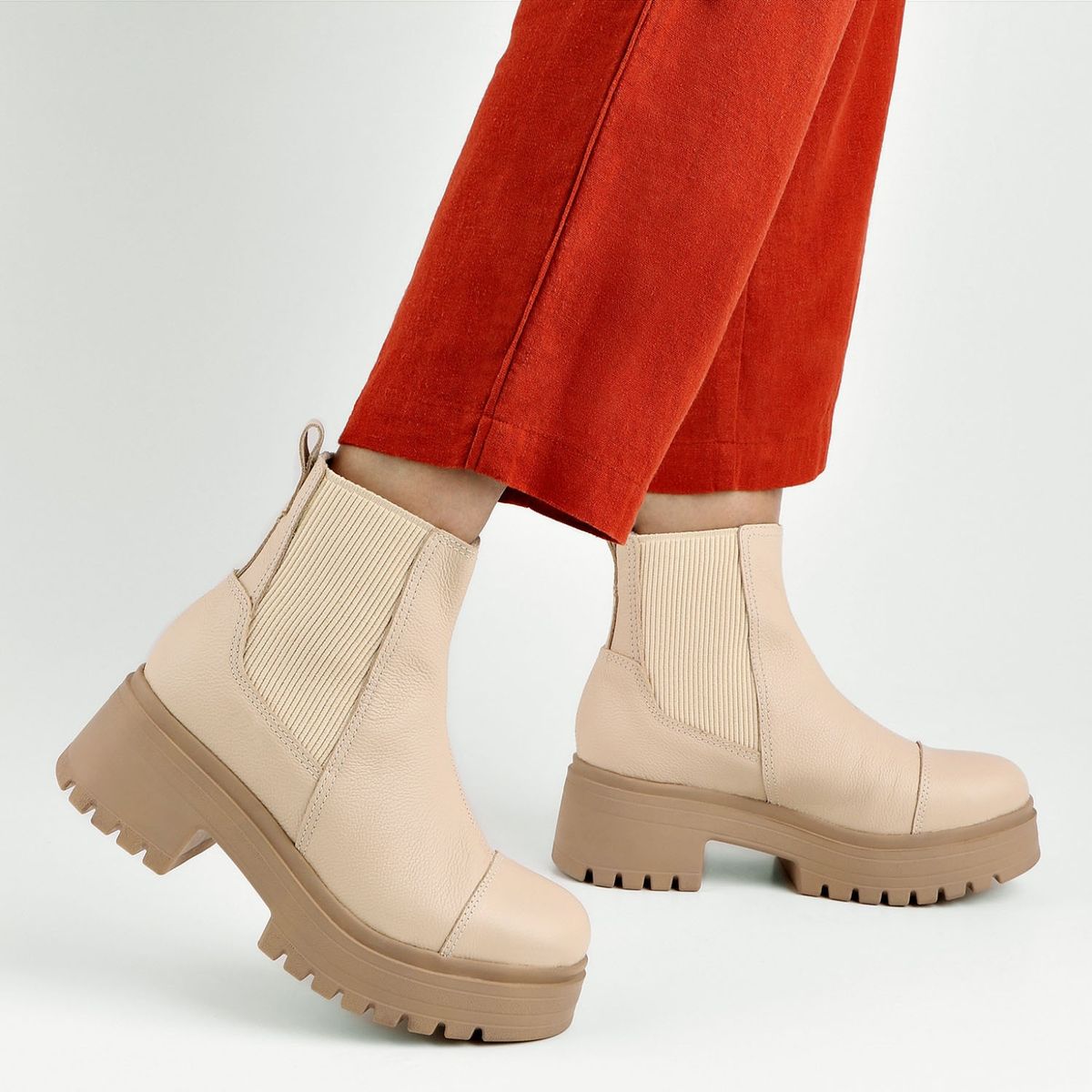 USAFLEX - Usaflex Botín Mujer Cuero Beige