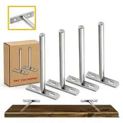 TSKY CHILE SHOPPING - Pack 4 Soportes De Repisa Oculto Acero Inoxidable Soporte Repisas Flotantes Pared Invisible