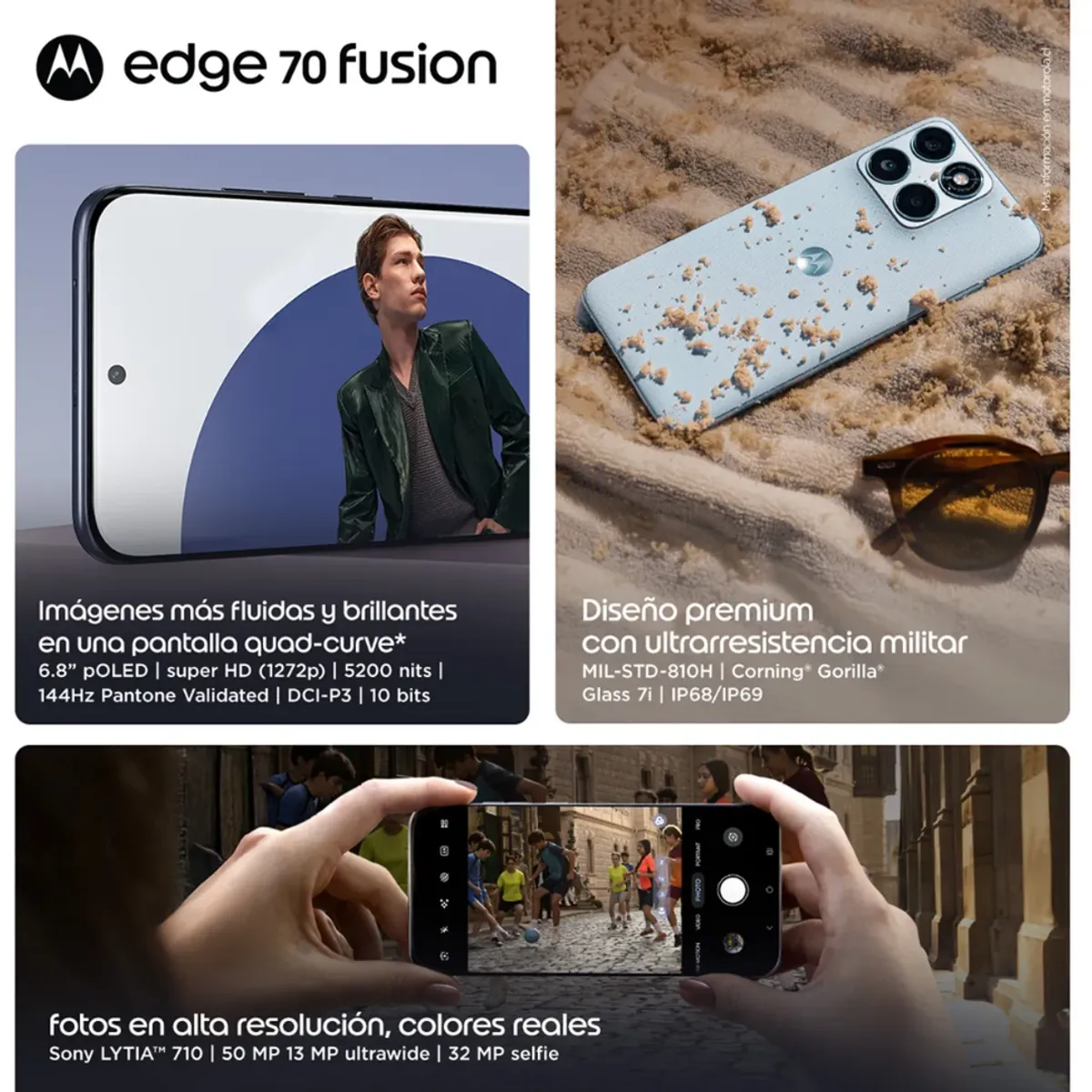 MOTOROLA - Motorola Edge 70 Fusion 256GB - Azul