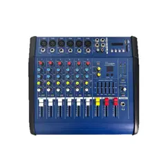 GENERICO - Mezcladora Amplificada Profesional 602D 6 Canales Con Bluetooth