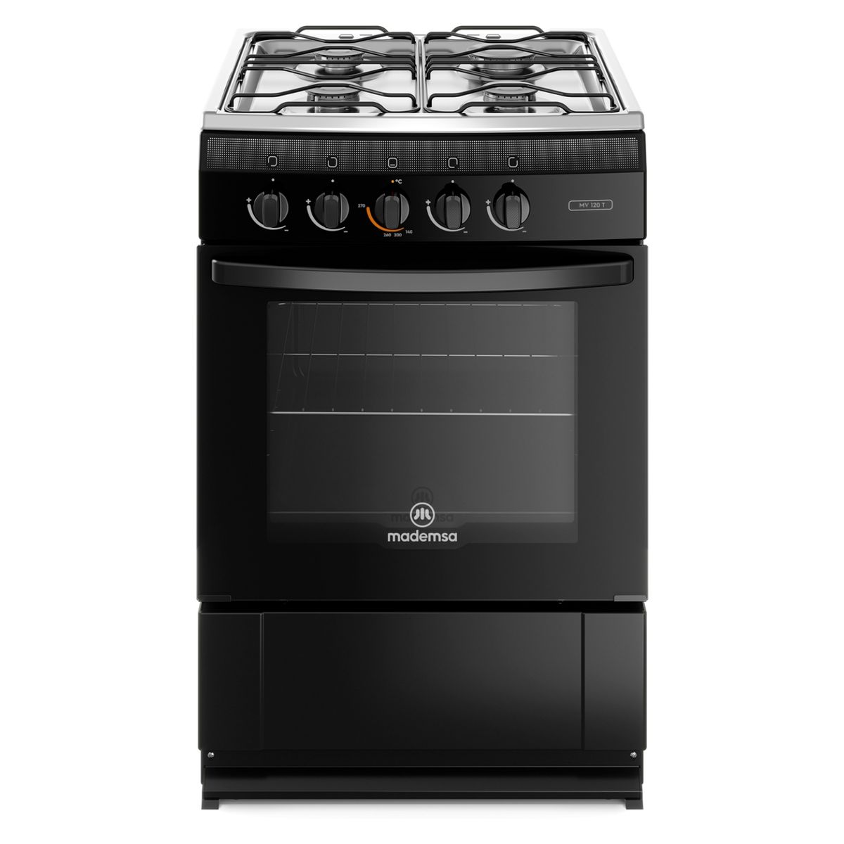 MADEMSA - Cocina 4 Quemadores Horno De 65 Lt Gas Licuado Mv 120 T Mademsa