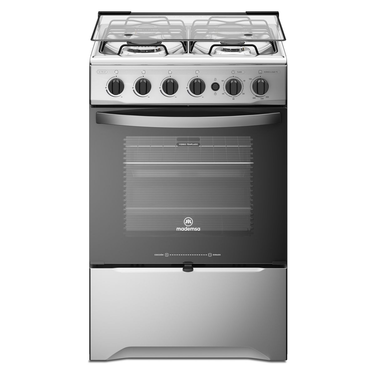 MADEMSA - Cocina 4 Quemadores Horno De 65 Lt Gas Licuado M 775 St Mademsa