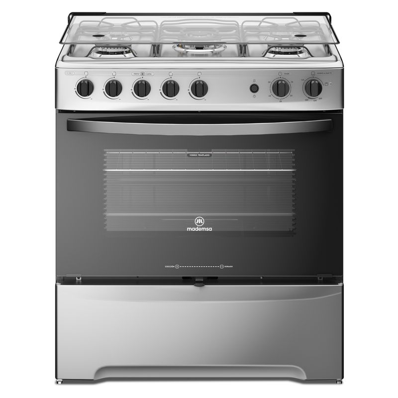 MADEMSA - Cocina 5 Quemadores Horno De 85.56 Lt Con Grill Gas Licuado M 920 T Mademsa