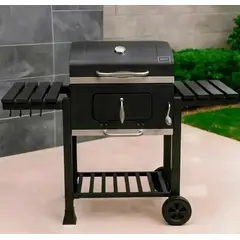 GENERICO - Parrilla Al Carbón Móvil Bbq Mesa Auxiliar Con Tapa
