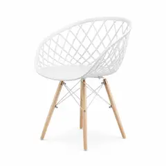 FMFURNITURE - Silla Con Brazos FMSB2 Blanca - 57X78X52 CM