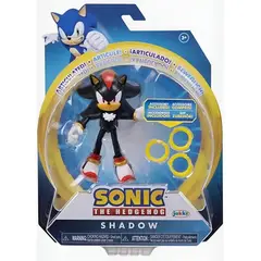 GENERICO - Figura Shadow Sonic 10cm + 3 Anillos Jakks 2023
