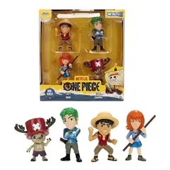 JADA TOYS - Figuras Metal One Piece Netflix Pack 4