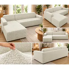 GENERICO - Funda Para Sillon Tipo L Seccional Tela Cuadrille