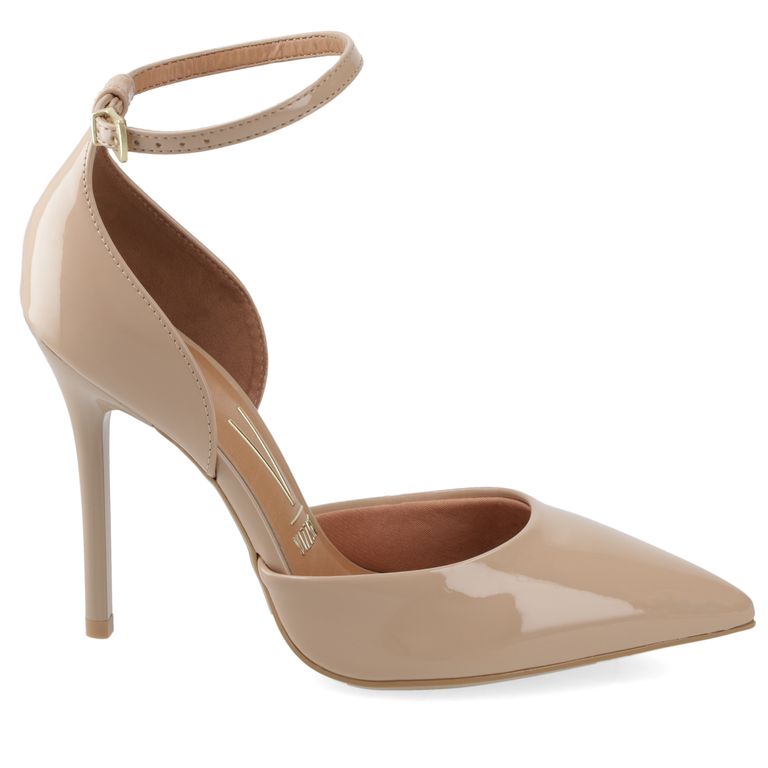 Stiletto Mujer Charol Nude con Pulsera al Tobillo