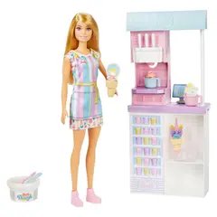BARBIE - Muñeca Set Heladería Con