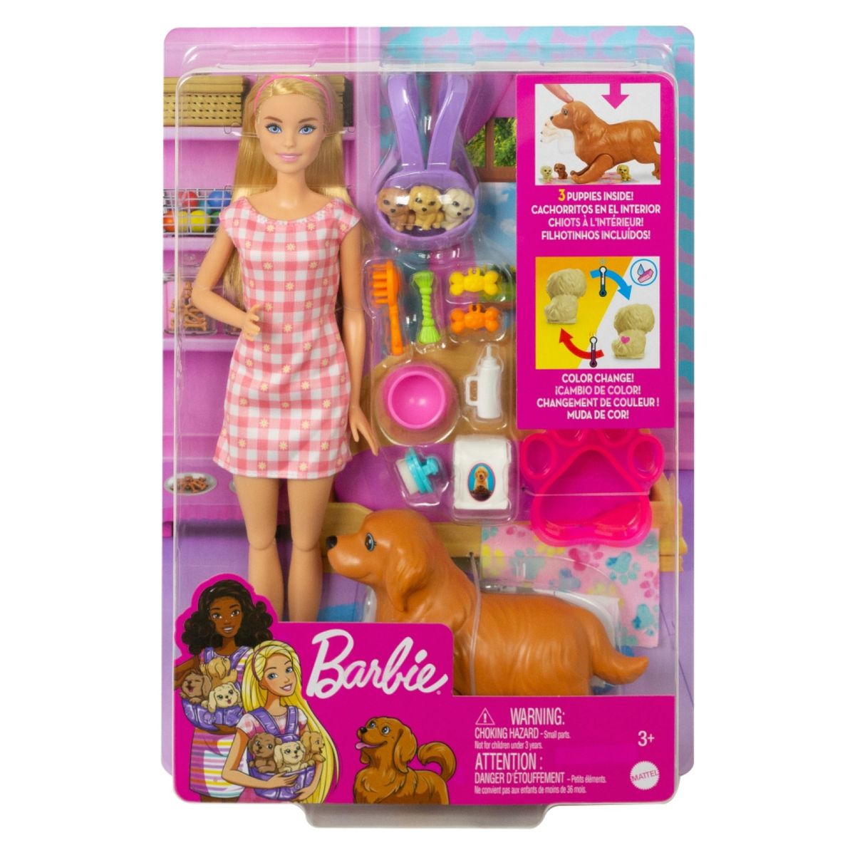 BARBIE - Muñeca Cachorros Recién Nacidos Barbie