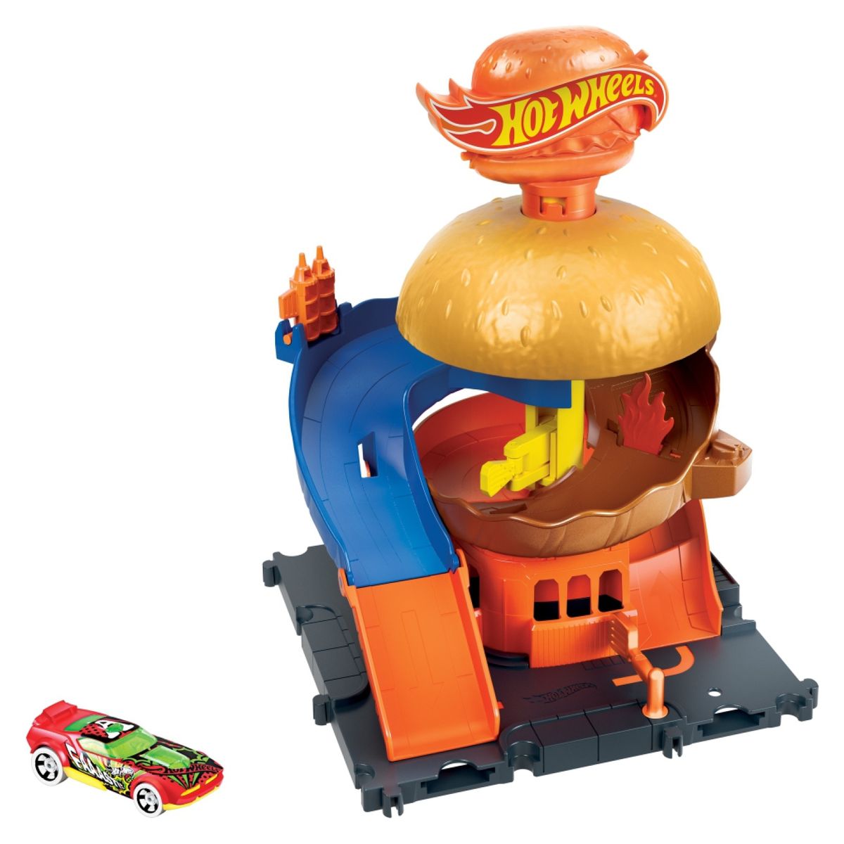 HOT WHEELS - Pista De Auto Tienda De Hamburguesas Hot Wheels