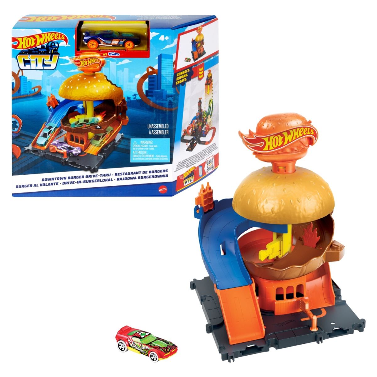 HOT WHEELS - Pista De Auto Tienda De Hamburguesas Hot Wheels