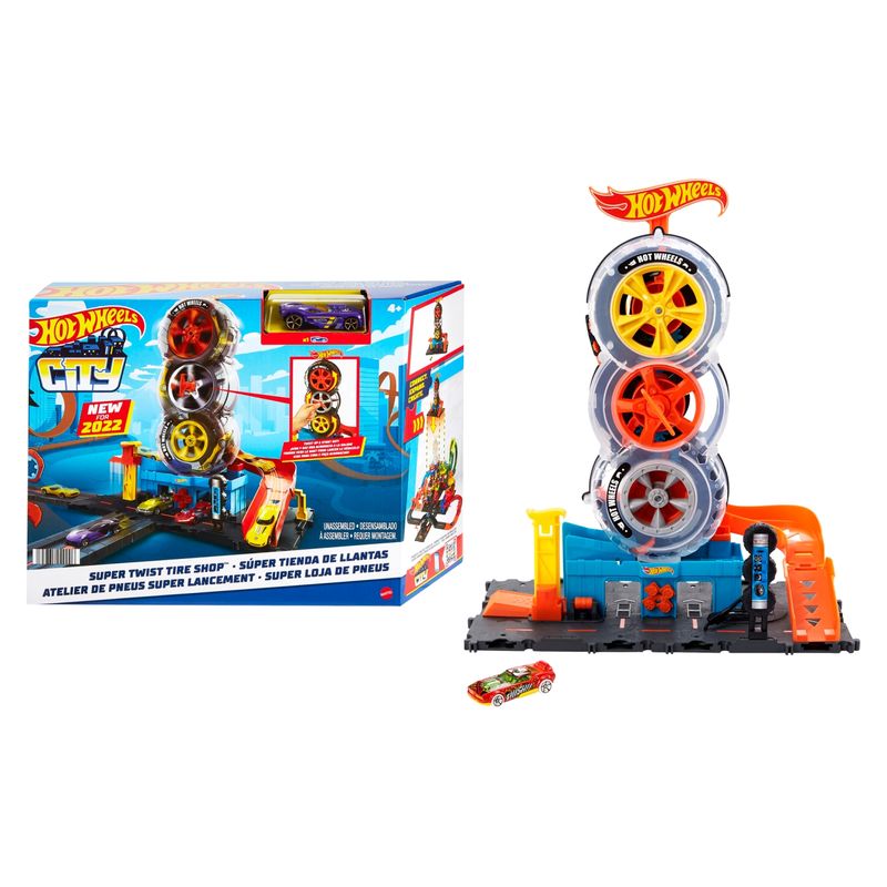 HOT WHEELS - Pista de Auto Súper Tienda de Llantas Hot Wheels