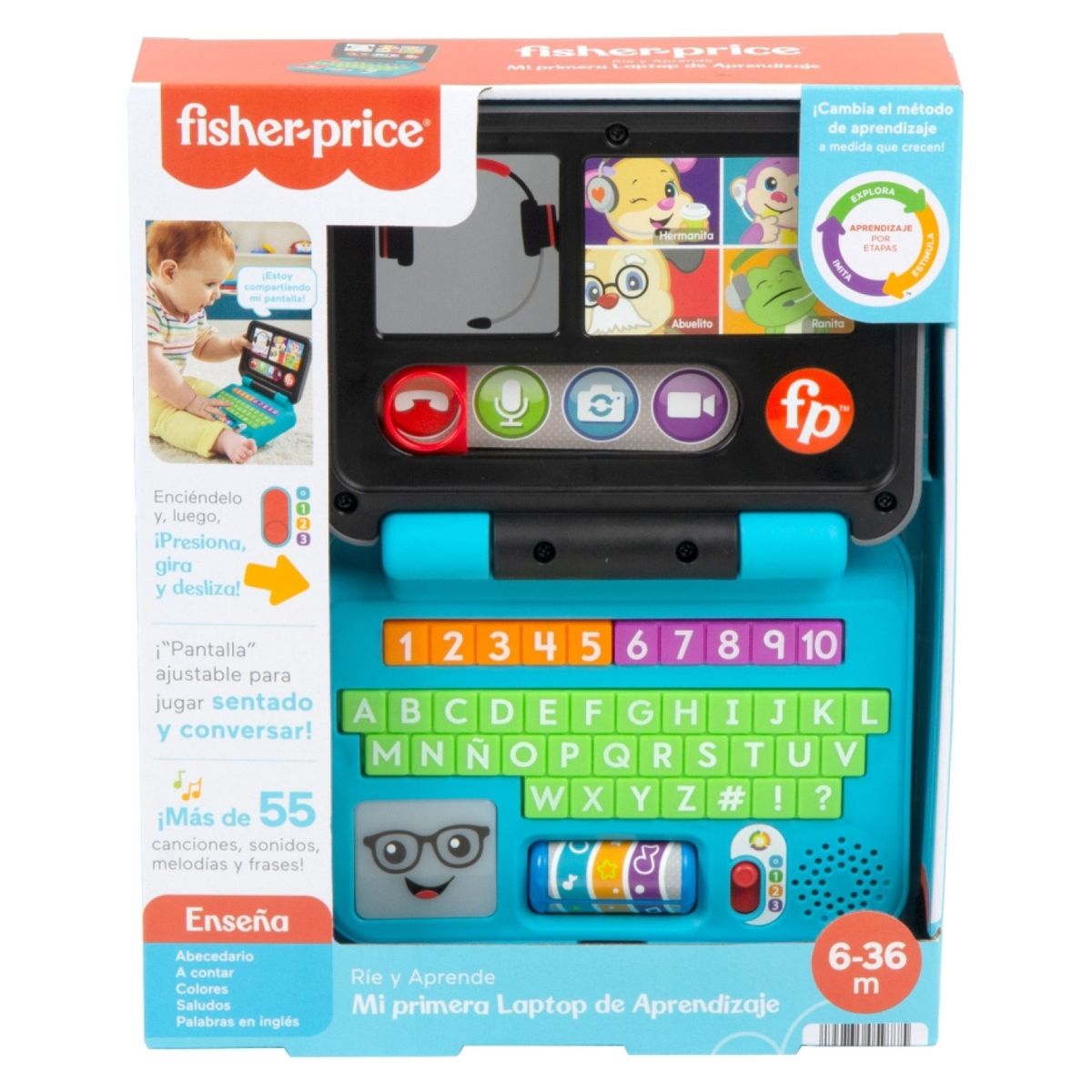 FISHER PRICE - Jueguete de Bebé Mi Primer Laptop de Aprendizaje Fisher Price