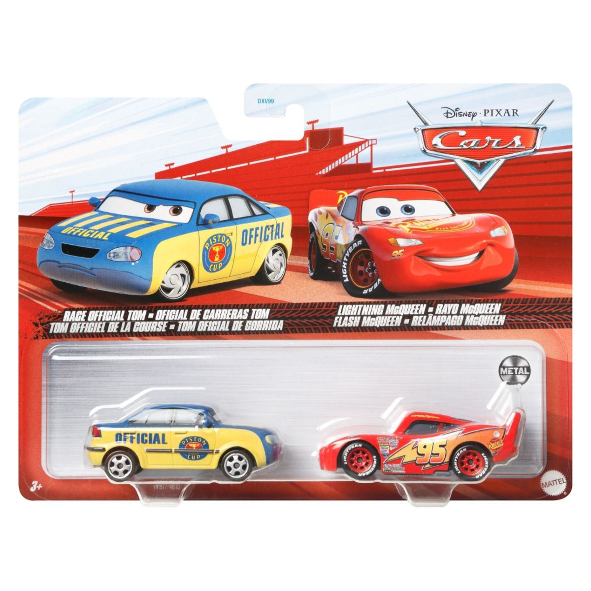 DISNEY - Disney Pixar Vehículo Race Official Mate & Rayo Mcqueen 2 Pack