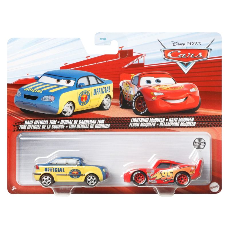 DISNEY - Disney Pixar Vehículo Race Official Mate & Rayo Mcqueen 2 Pack