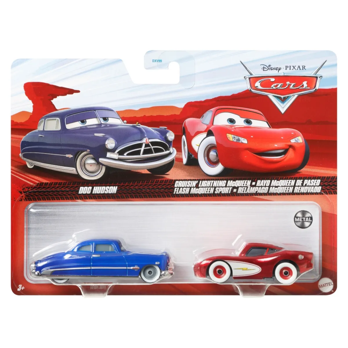 DISNEY - Disney Pixar Vehículo  Doc Hudson & Cruisin' Rayo Mcqueen 2 Pack