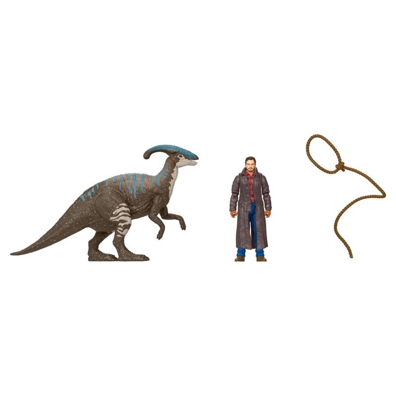 JURASSIC WORLD - Figura De Acción Owen Vaqueiro Y Parasaurolophus