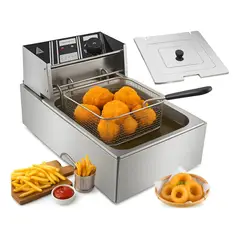 GENERICO - Freidora Electrica Eoland Capacidad 6 Litro Aceite Industrial Papas Fritas LABG