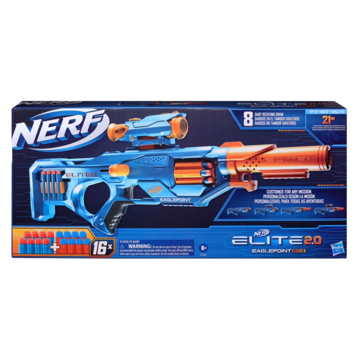 NERF - Lanzador Elite 2.0 Eaglepoint Rd-8 Nerf