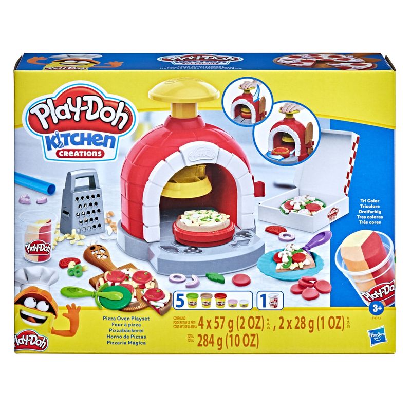 PLAY DOH - Horno de Pizzas con 6 Botes de Plastilina y 8 Accesorios Play Doh