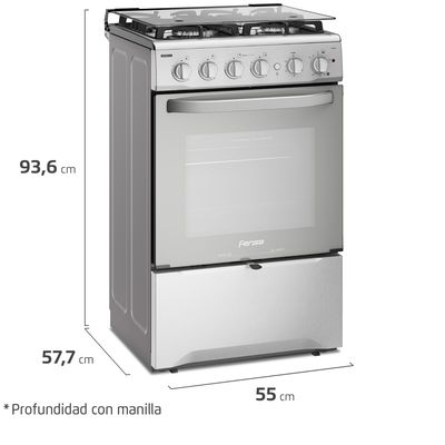 Imagen 2 del producto Cocina 4 Quemadores Horno De 65 Lt Con Grill Gas Licuado F 2808 T