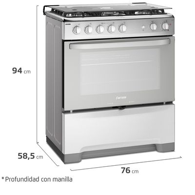 Imagen 2 del producto Cocina 5 Quemadores Horno de 85.56 Lt Con Grill Gas Licuado F 5500 T