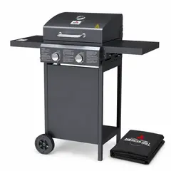 AMERICAN GRILL - Parrilla Gas Dallas 2B Black + Funda XS