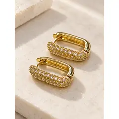 BEGONIA - Argollas cuadradas baño de oro 18k microcircones