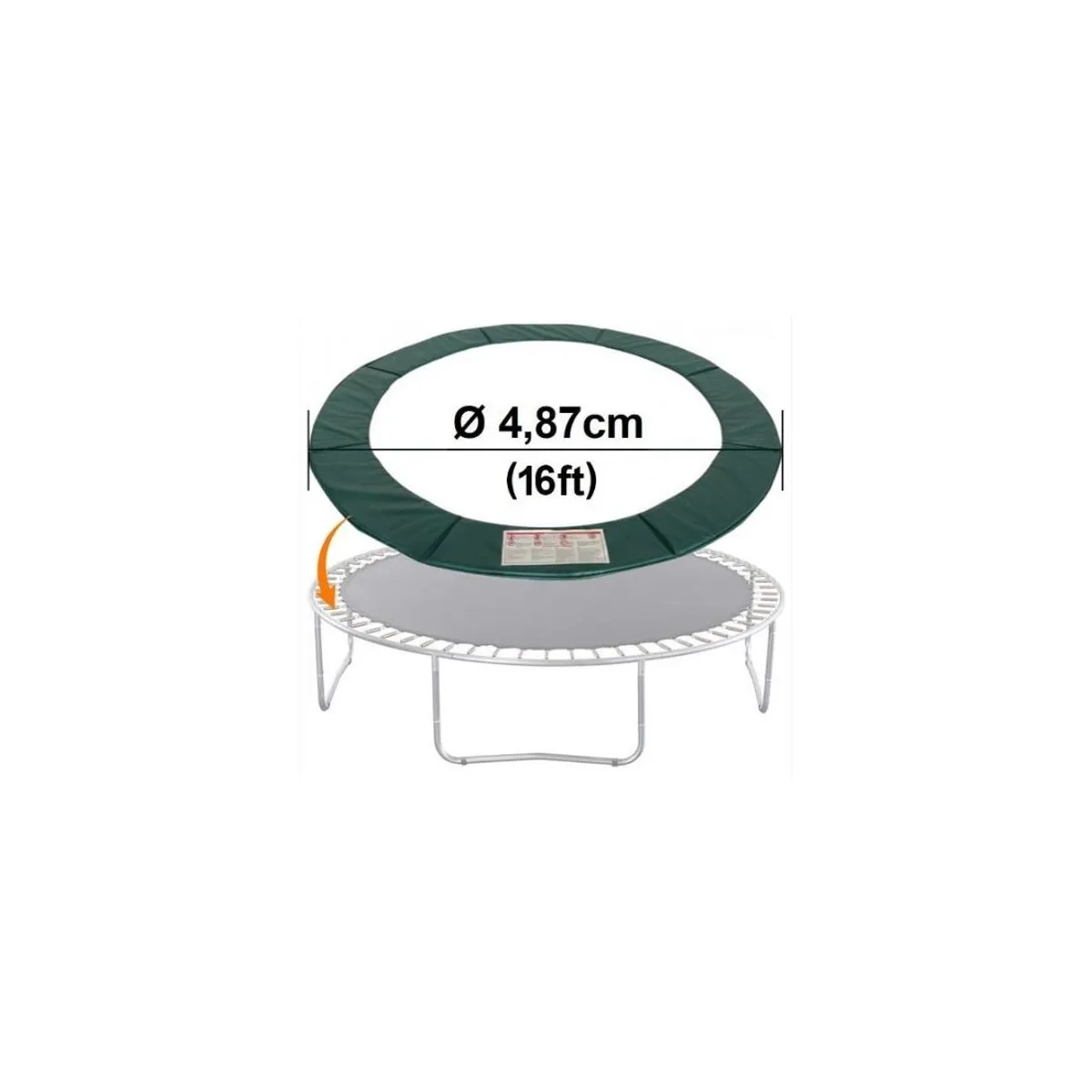 JUGUETON - Repuesto Cubre Resortes 4,87m 16ft Cama Elástica Verde PVC
