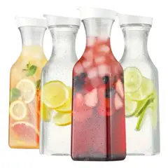 GENERICO - Chef Set De 4 Jarras De Agua De Plástico De 50 Oz Con Tapa