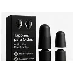 GENERICO - Tapones para Oídos Antirruido Reutilizables de Silicona con Estuche