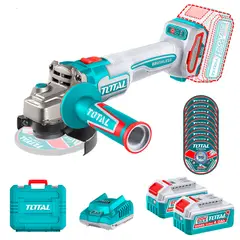 TOTAL TOOLS - Esmeril Angular Brushless 20V 1000W con baterías y cargador