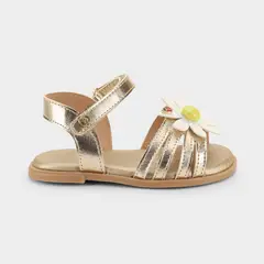 BIBI - Sandalia Infantil Dorado Flor