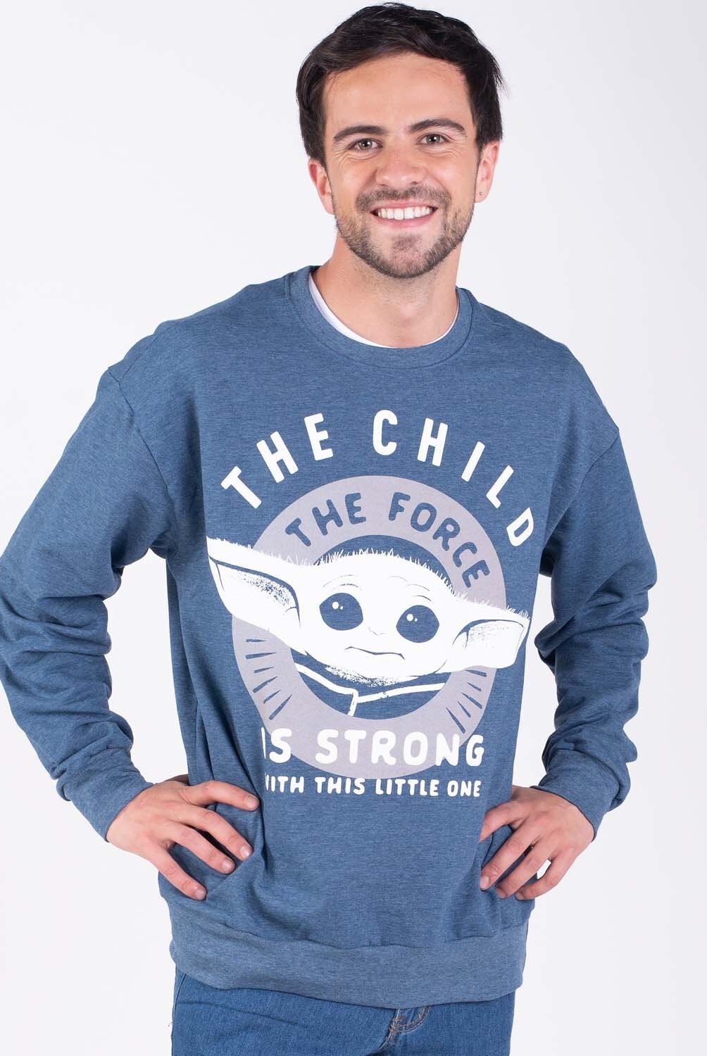 STAR WARS - Poleron Hombre The Child Azul Star Wars
