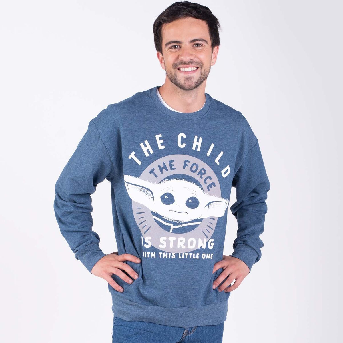 STAR WARS - Poleron Hombre The Child Azul Star Wars